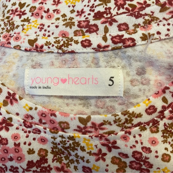 Young Hearts Floral Tee Size 5 - Picture 4 of 6